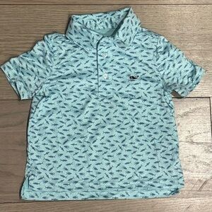 Vineyard Vines Kids Aqua Shark Polo
